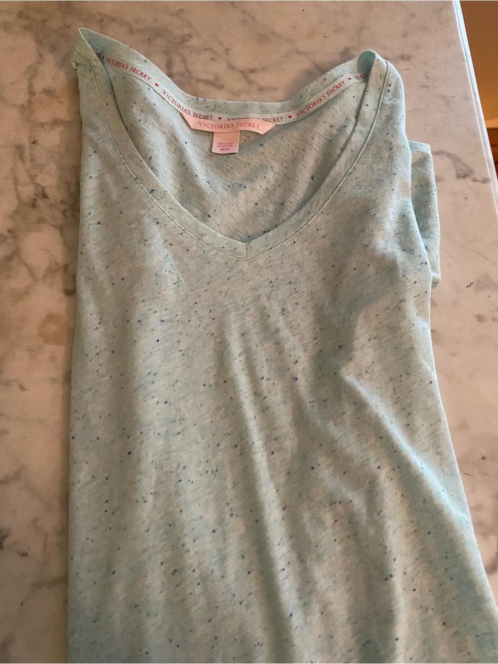 Victoria's Secret Light Green Tee with Navy Patterned Pajama Pants size M NWT - Picture 2 of 12